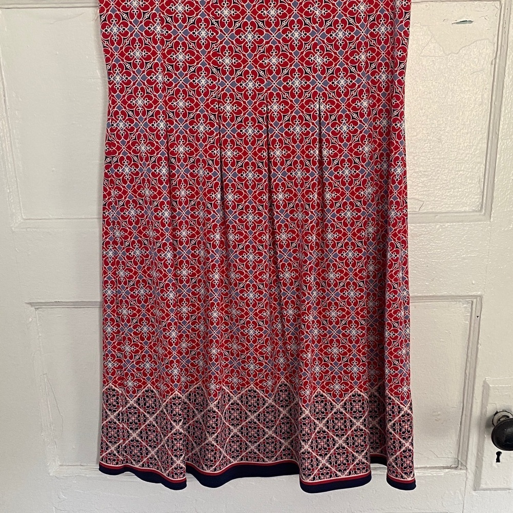 Max Studio Red and Blue Geometric Dress - Picture 3 of 6